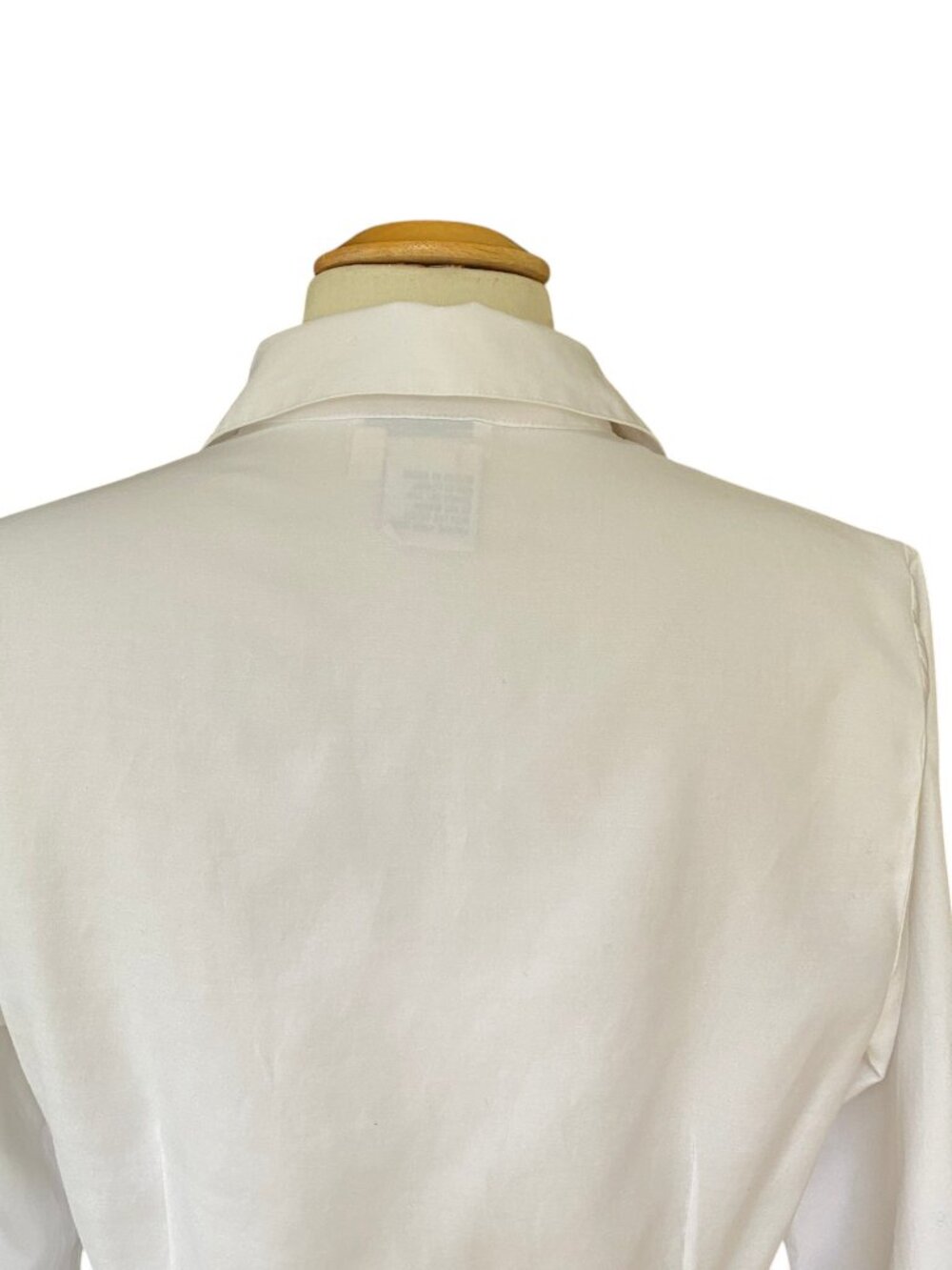 Fred David Button Down Tailored Shirt White ¾ Sleeve Minimalist Office Capsule-M - Picture 7 of 9
